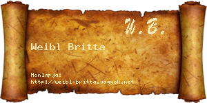 Weibl Britta névjegykártya